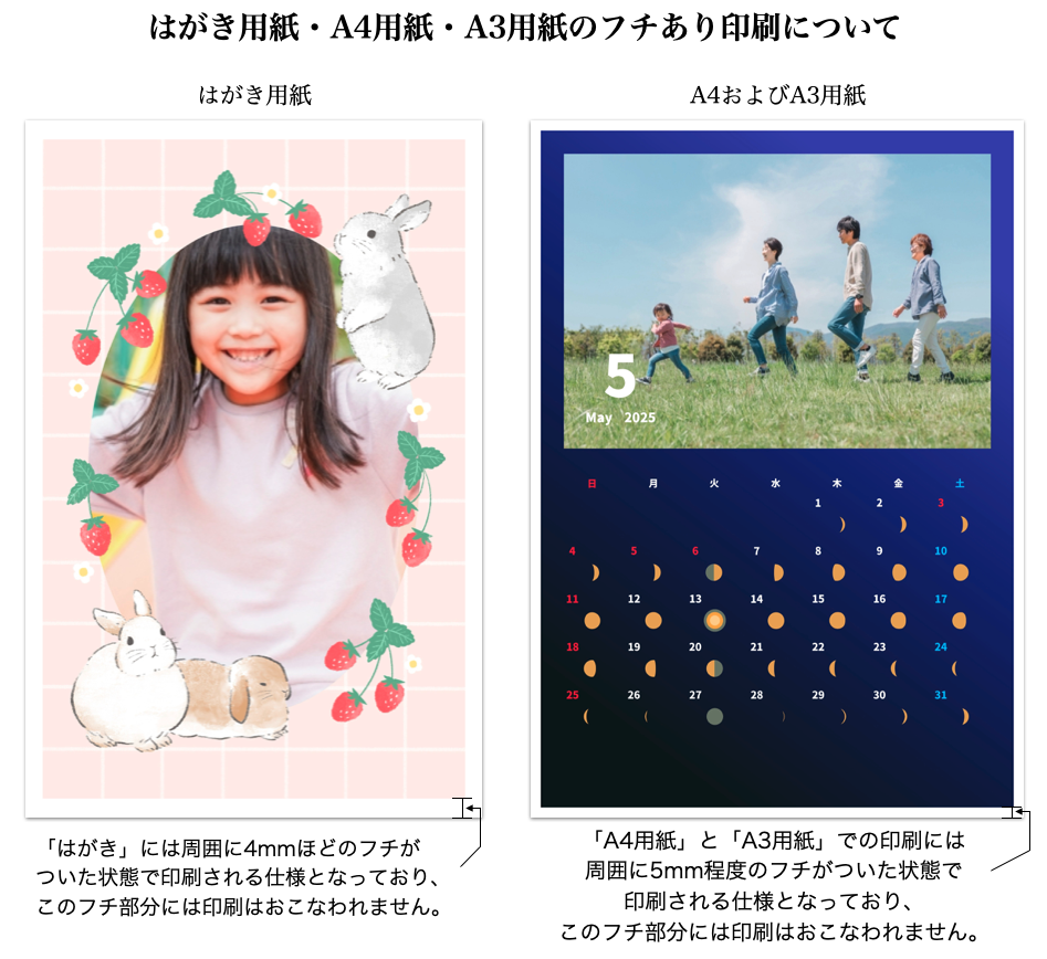 フチなし印刷/フチあり印刷について